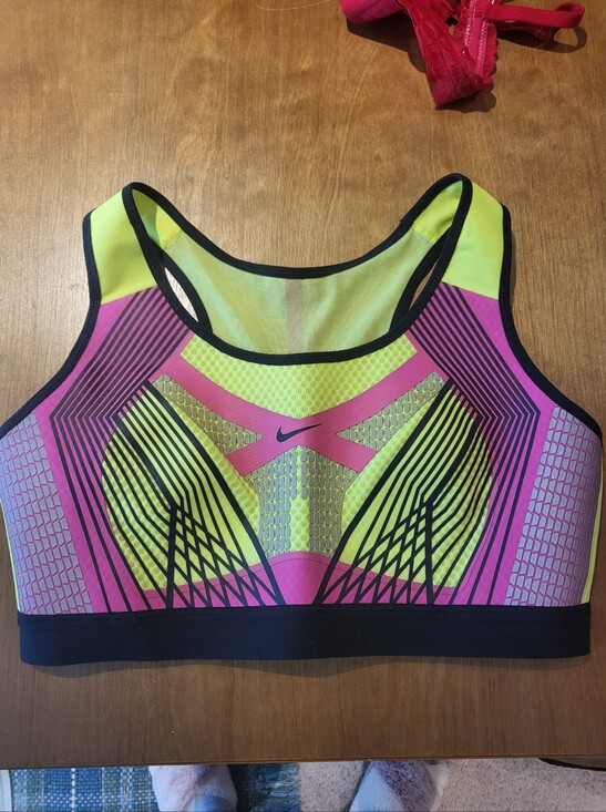 Nike Other - Nike Women’s Neon Yellow & Pink Performance Sports Bra